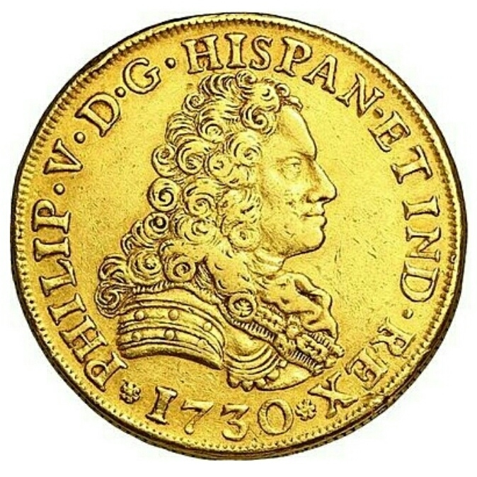 Испанская золотая монета "pelucona"